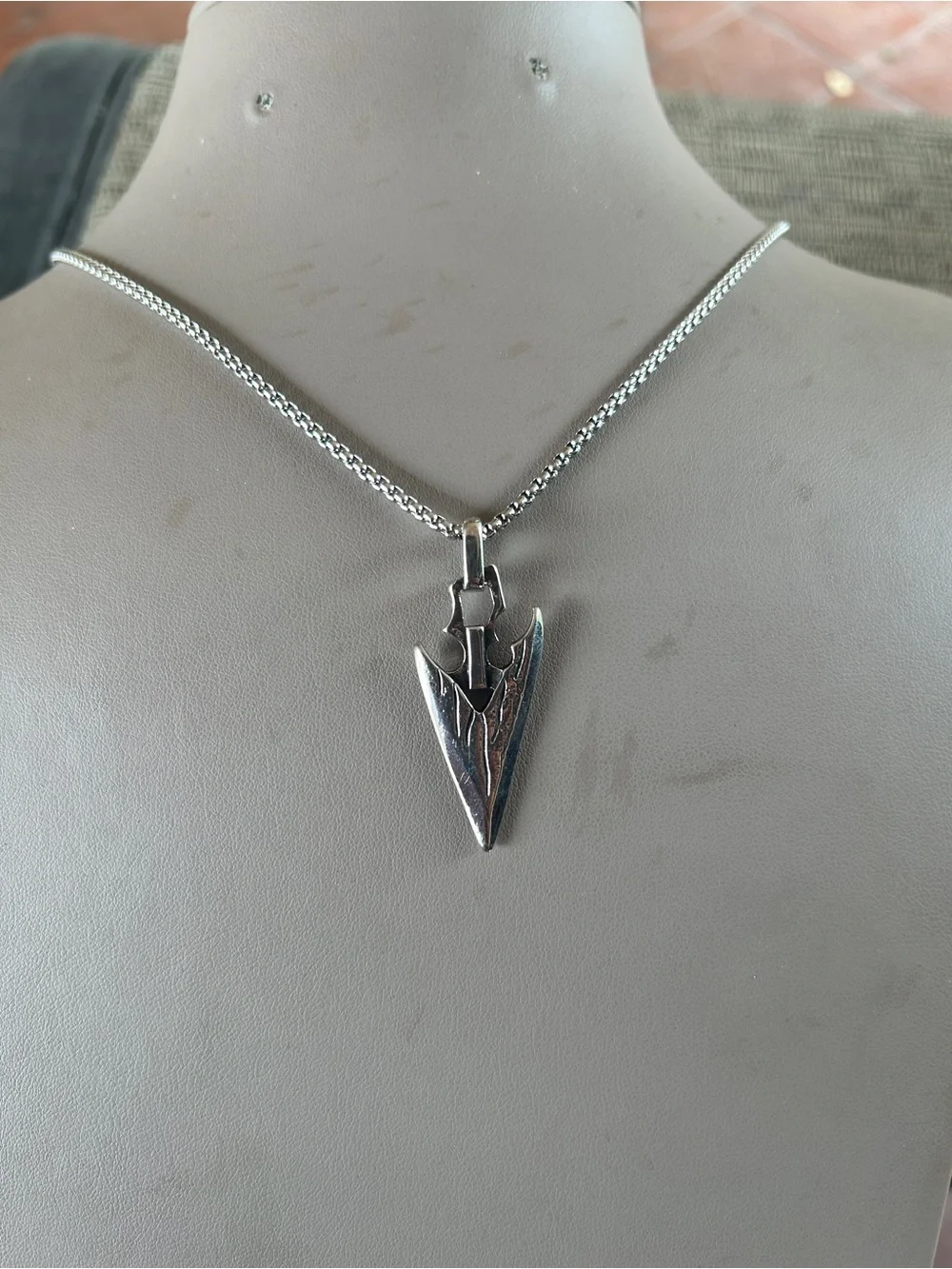 Fashion Jewelry Silver Arrowhead Pendant Chain Necklace